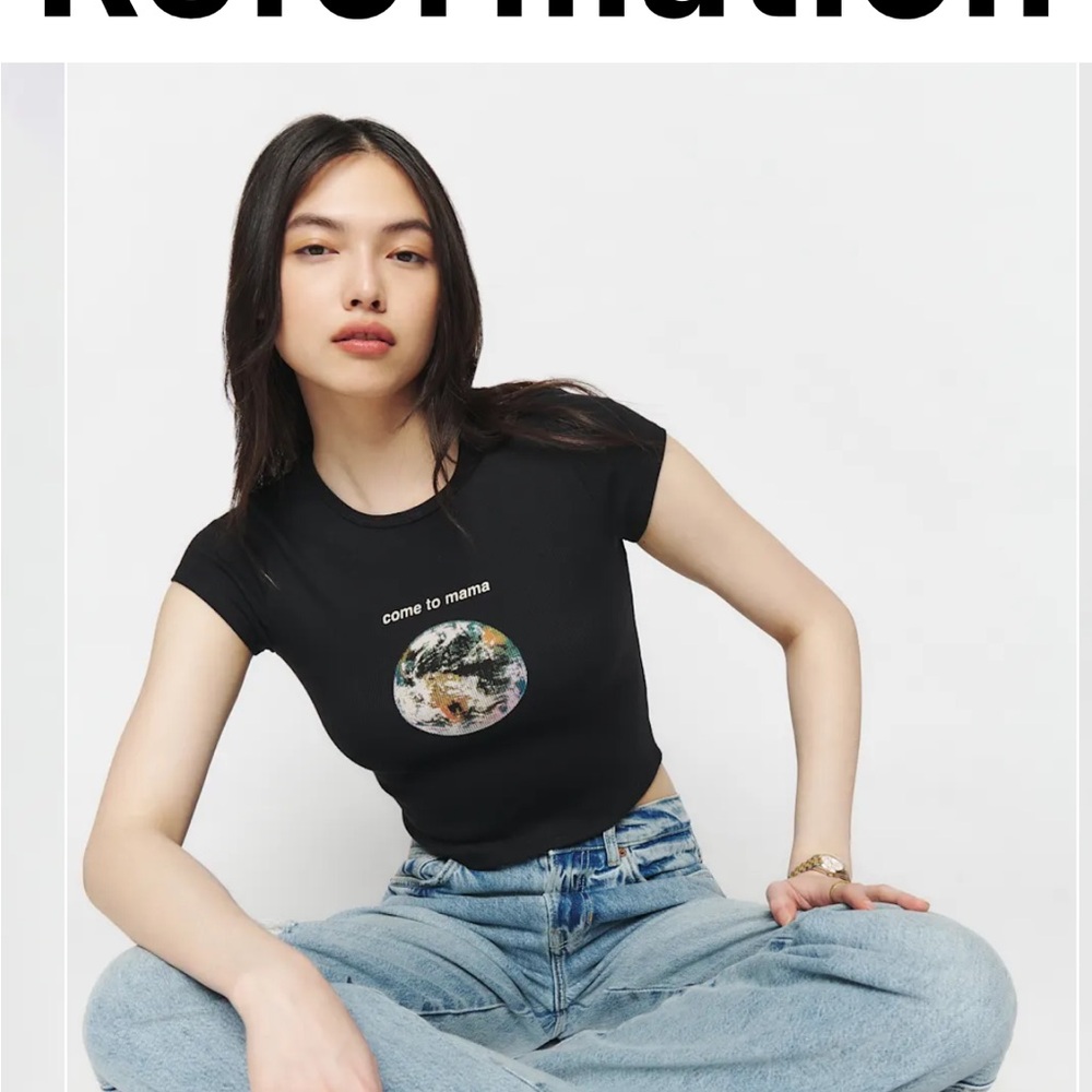 Reformation Black Earth Baby Tee